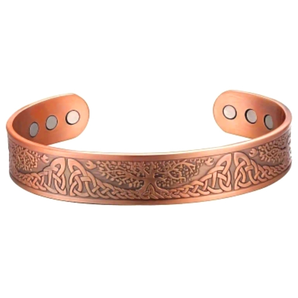 Bracelet--Magnetic Copper with Tree Of Life pattern